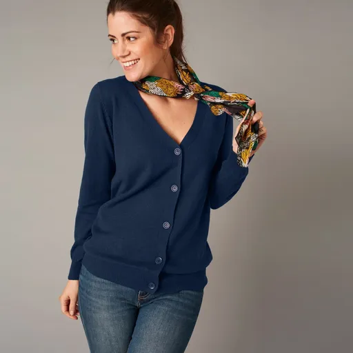 Pulover cu decolteu în V din lână de miel