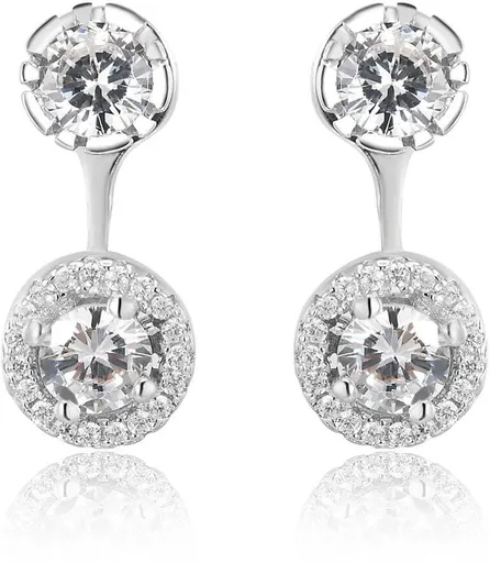 Beneto Cercei de lux din argint 2 în 1 cu cristale AGUP1172