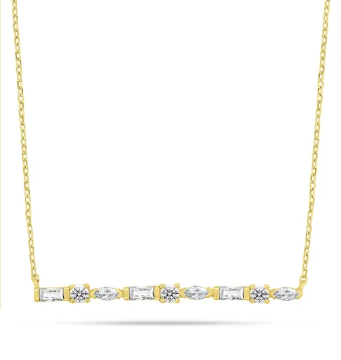 Brilio Silver Colier elegant placat cu aur cu zircon cubic NCL199Y