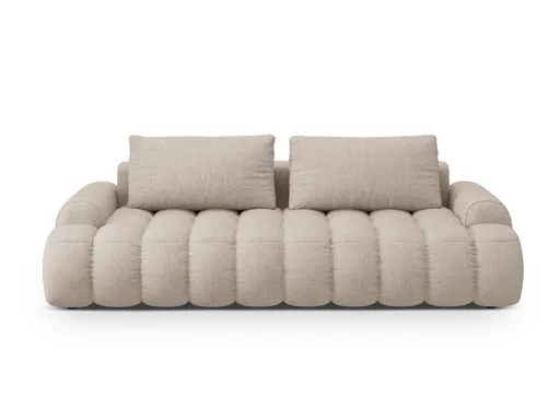 Canapea extensibila 4 locuri, Linz, Cosmopolitan Design, 250x100x84 cm, tesatura structurata, bej sand