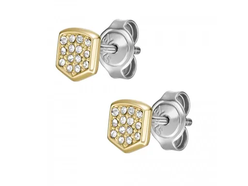 Fossil Cercei decenți placați cu aur cu cristale Heritage JF04532710