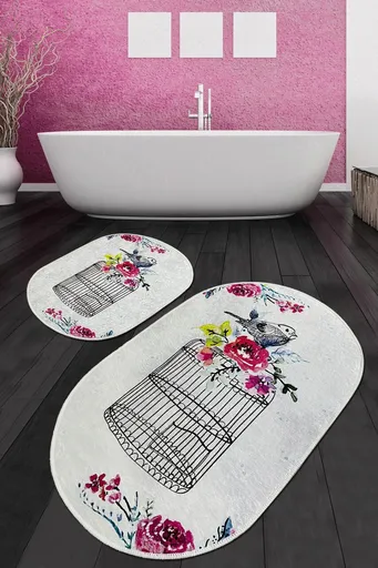 Set covorase de baie, L'essentiel Maison, Cage Djt, Poliester, Multicolor