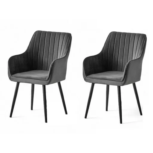 Set de scaune de sufragerie Nova Anthracite and Black, 2 buc., antracit