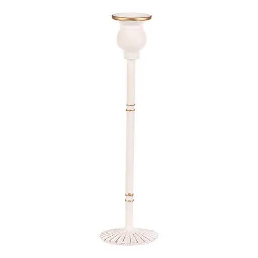 Sfeșnic metalic pentru lumânări conice, 30 cm, alb, 4HOME
