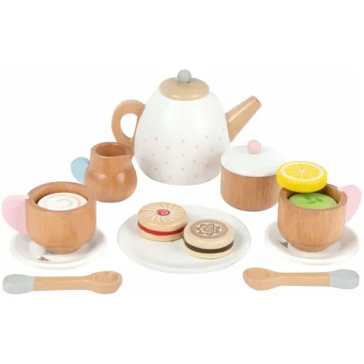 Small foot Wooden Tea Set with Cookies set de jucării din lemn 3 y+ 17 buc