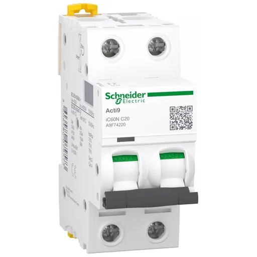 Siguranta automata Acti9 Ic60n 2P, 20A, curba C Schneider A9F74220
