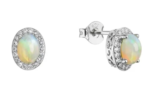 Evolution Group - Pavona Cercei de lux din argint cu opal autentic și zirconi 11490.3