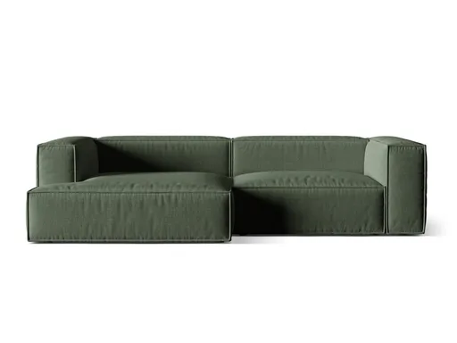 Coltar modular stanga 4 locuri, Nuria-215, Micadoni Home, 292x147x72 cm, tesatura structurata chenille, verde moss