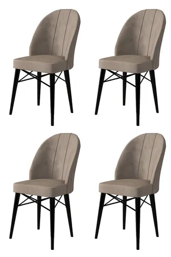 Set scaune 4 piese, Hanah Home, Ritim, Cappuccino / Negru