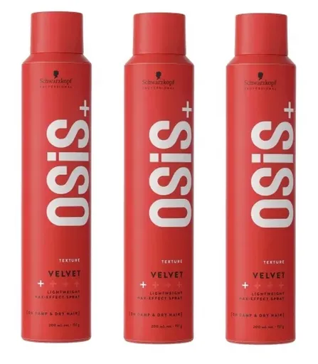 Set 3 Fixative Flexibile cu Efect de Ceara Schwarzkopf Professional Osis Spray Velvet 200 ml
