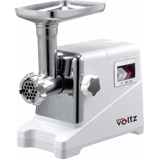 Masina de tocat cu accesoriu pentru rosii Oliver Voltz OV51991D, 650W, Functie invers, Accesorii, Alb