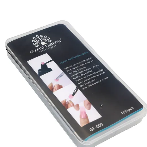 Set 100 buc tipsuri pentru realizarea extensiilor, forma oval/patrat