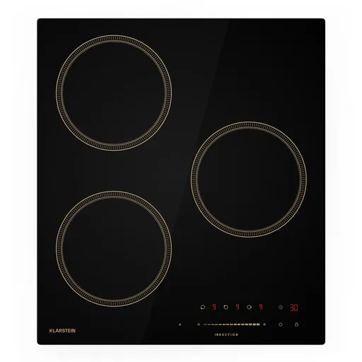 Klarstein Plită cu inducție Victoria, 45 cm, 6 600 W, 3 zone de gătit, control glisant, boost