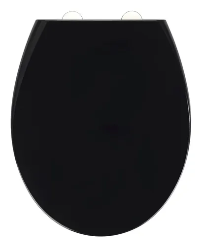 Capac de toaleta cu sistem automat de coborare, Wenko, Vorno Neo, 27 x 46 cm, duroplast/inox, negru/gri