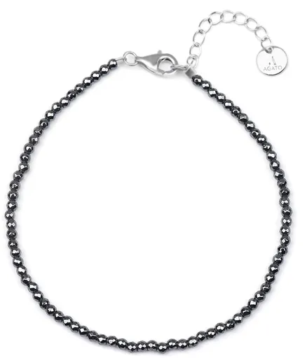 Agato Brățară minerală cu mărgele de hematit POL-B13/21L