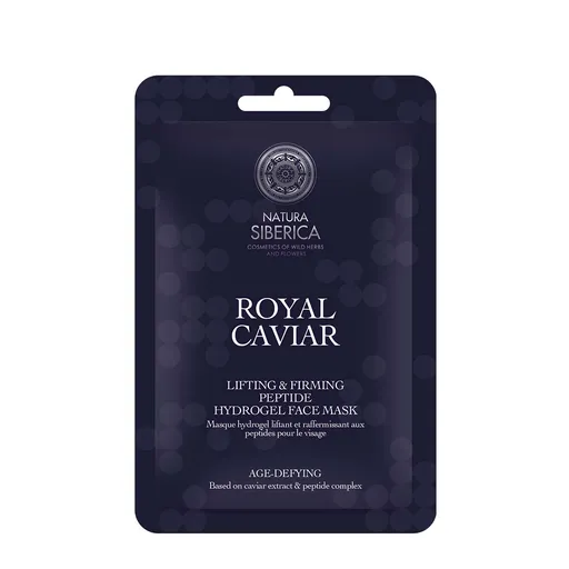 Natura Siberica Mască facială hidrogel cu peptide cu efect de lifting și fermitate Royal Caviar (Peptide Hydrogel Face Mask) 1 bucată
