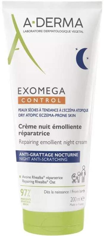 A-DERMA Cremă emolientă de noapte Exomega Control (Emollient Night Cream) 200 ml