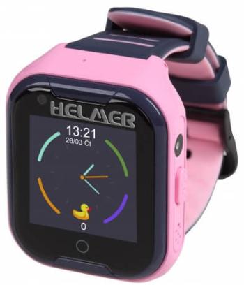 Helmer LK 709 4G roz - ceas pentru copii cu localizator GPS, apel video, rezistent la apă