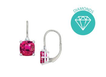 JVD Cercei din argint fucsia cu zircon și briliant SVLE0503SH8R100