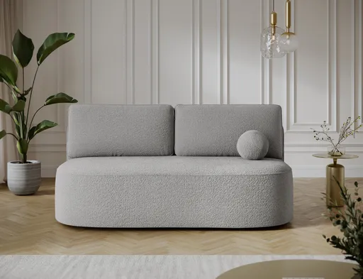 Canapea extensibila 2 locuri ELTAP, Lilana, 193x96x93 cm, lemn/poliester, gri