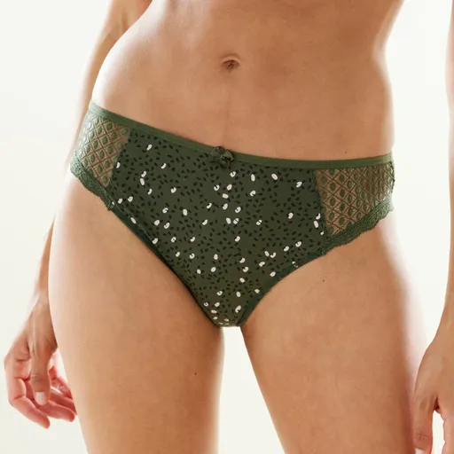 Set de 4 chiloți midi din dantelă, culoare uni și imprimeu cu flori Tropea