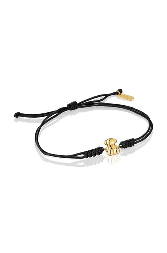 Tous Brățară neagră Cabala pentru noroc, cu ursuleț din aur elegant 1004025100