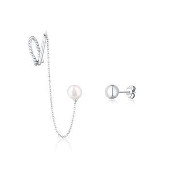 JwL Luxury Pearls Cercei asimetrici cu perlă autentică Jl0747