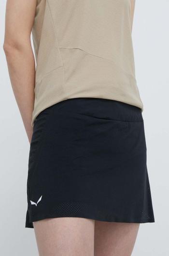 Sportovní sukně Salewa Pedroc 2 černá barva, mini, 00-0000028605