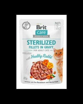 BRIT Care Sterilised Fillets in gravy 24 x 85 g Hrana umeda pisici sterilizate, cu iepure in sos