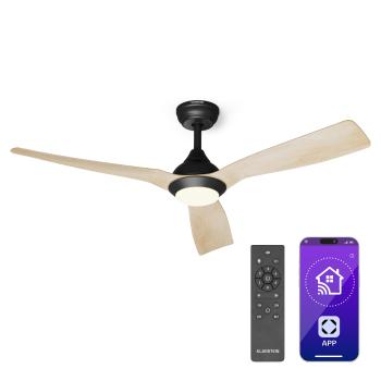 Klarstein Fiji Flow 2 în 1 Smart, ventilator de tavan, Ø 152 cm, lumină LED, telecomandă, control prin aplicație, funcționare în două direcții