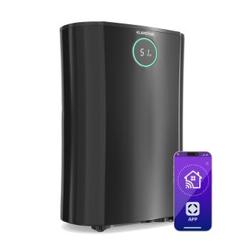 Klarstein DryFy ProConnect 16L Dezumidificator, 16 l/zi, 24 m², WiFi, Aplicație, Indicator LED, Cronometru 24 de ore