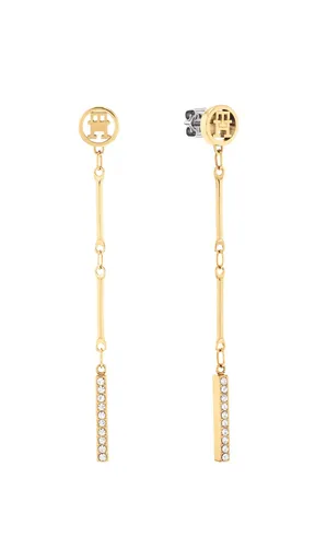 Tommy Hilfiger Cercei atârnători placați cu aur, cu pietre de zircon bar Chain 2781002