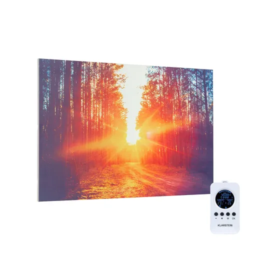 Klarstein Wonderwall Air Art Infinite, încălzitor infraroșu, imagine, 90 x 60 cm, 580 W, montat pe perete, telecomandă