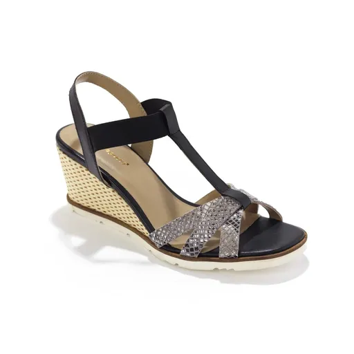 Sandale din piele cu model piele de șarpe