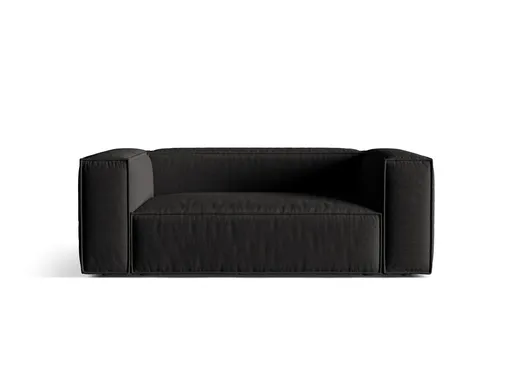 Canapea 2 locuri, Nuria-215, Micadoni Home, 170x110x72 cm, tesatura structurata chenille, negru