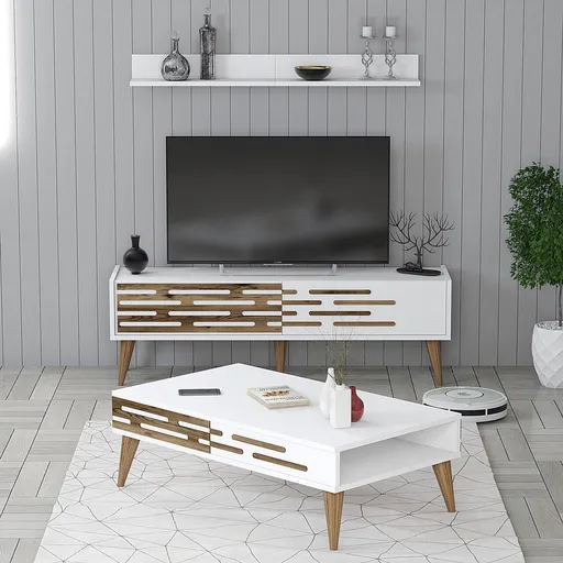 Set mobilier living, Hanah Home, Valensiya 140, Alb