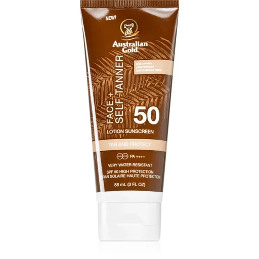 Australian Gold Face + Self Tanner crema autobronzanta pentru fata SPF 50 88 ml