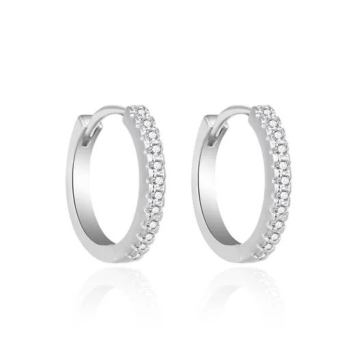 Agato Cercei rotunzi fermecători din argint cu zircon AGT-E202KW