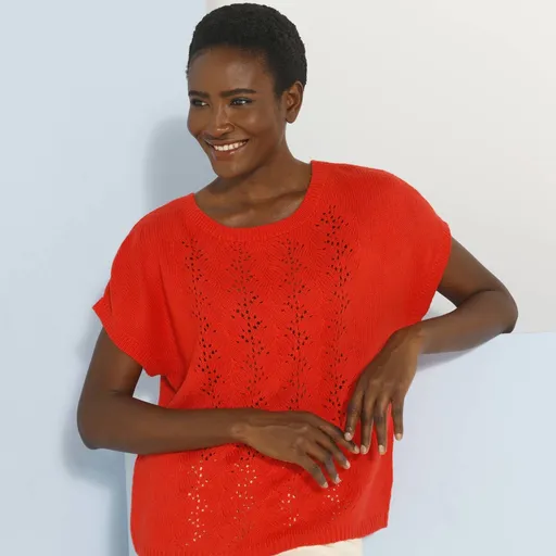 Bluză tricotată cu motive deschise