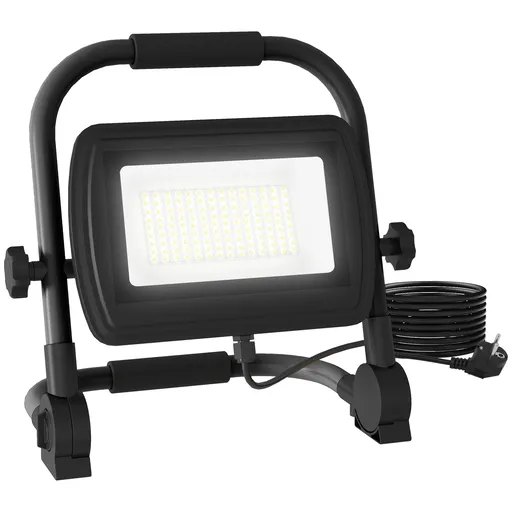 HOMCOM Lampă de Lucru LED, Portabilă și Rezistentă la Intemperii, 25,5x16x25,5 cm, Negru | Aosom Romania