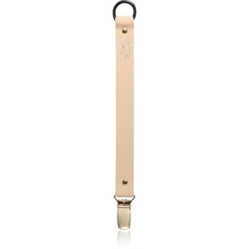 Bjällra of Sweden Pacifier Clip clips pentru suzetă Beige Faux Leather 1 buc