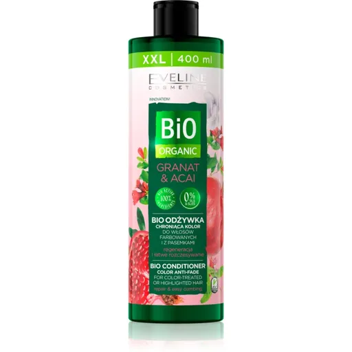 Eveline Cosmetics Bio Organic Granat & Acai balsam regenerator pentru par vopsit sau suvitat 400 ml