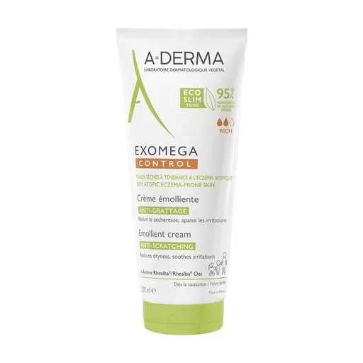 A-DERMA Cremă emolientă pentru piele uscată predispusă la eczeme atopice Exomega Control (Emollient Cream) 200 ml