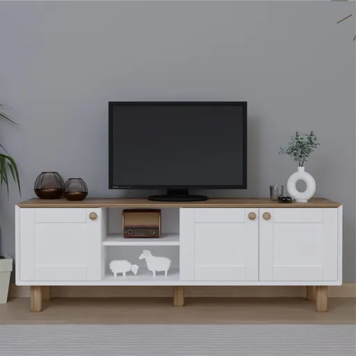 Comoda TV, Hanah Home, Bohemian 1600-83, 160x56x40 cm, Stejar