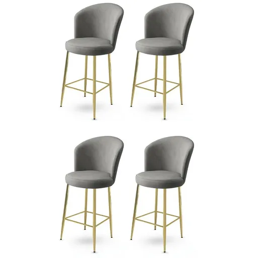 Set de scaune de bar Fora Grey and Gold, 4 buc., gri, 4 buc