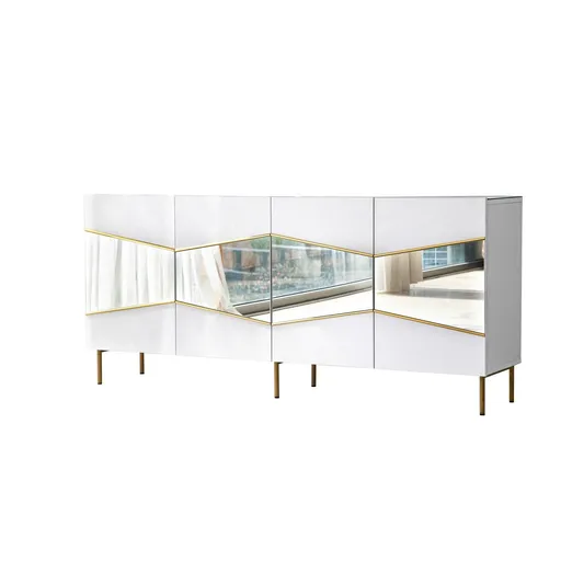 Consola, Hanah Home, Nice, 180x80x40 cm, Alb/Auriu