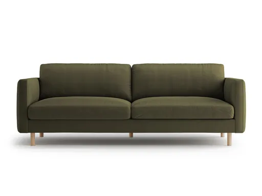 Canapea 4 locuri, Eden, Micadoni Home, 209x92x90 cm, catifea, verde muschi melanj