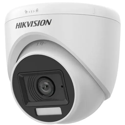 Camera Dual Light Turbo HD Hikvision DS-2CE76D0T-LPFS, 1080P, lentila 2.8mm, IR 20m, lumina alba 20m, microfon, utilizare la interior