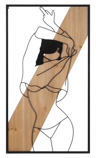 Decoratiune de perete Strip -A, Mauro Ferretti, 50x90 cm, fier/MDF, negru/maro