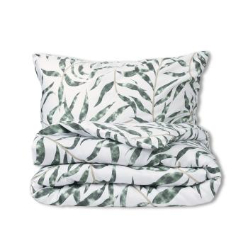 Lenjerie de pat Matex Satin Frunze tropicale , 140 x 200 cm, 70 x 90 cm